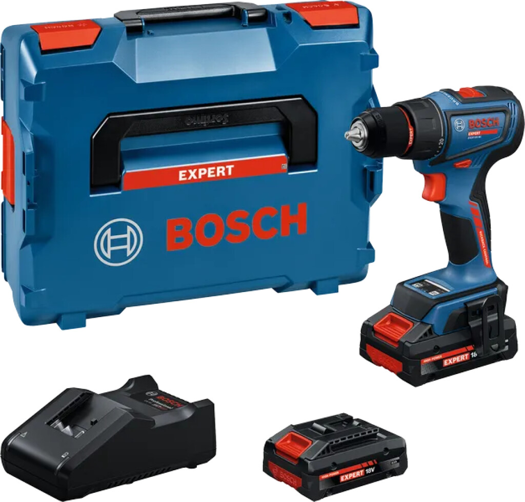 06019R2101 Bosch Expert EXSR18V-90 Accu schroefboormachine, 2x accu 18V-40, lader GAL 12V/18V-80, in L-Boxx 136