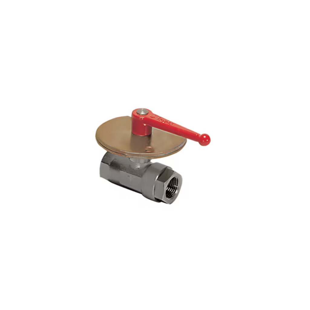 0439 07 13 Legris Rechte kogelkraan met ontluchter en slotplaat 1/4"bspp bi/bi