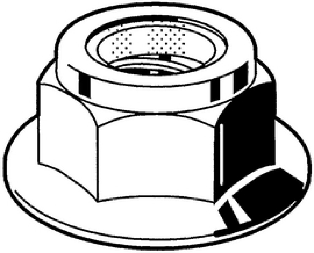 DIN6926 M10 Kl.8 ELVZ Zelfborgende zeskantflensmoer met kunststof ring