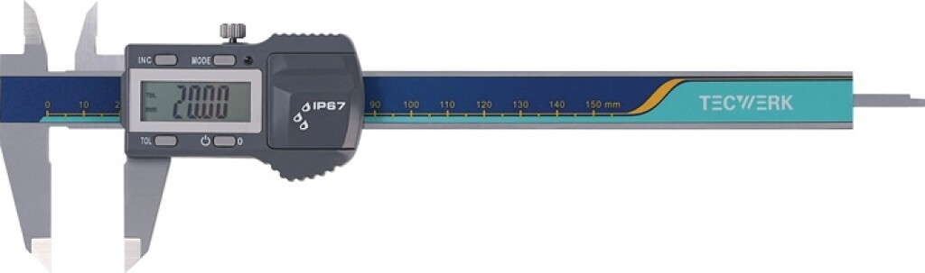 2000851009 Tecwerk Schuifmaat DIN862 IP67 150mm digitaal met tolerantiefunctie hoekig