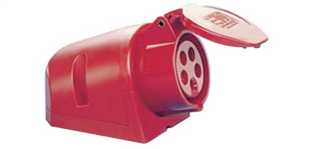CEE-wandcontactdoos  stekkerstand 6 H 32 A 400 V met scharnierdeksel IP44