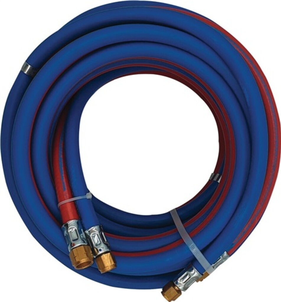 3030/10SE Tweelingslang 1/4"RH / 3/8" LH v. autogeen lassen wanddikte 5 / 3,5 mm lengte 10 m binnen-d. 6 / 9 mm blauw / rood