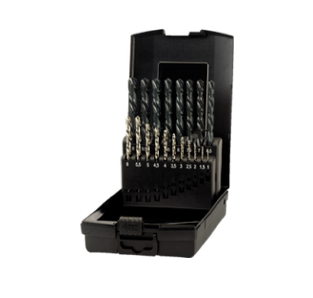 19.910.1000 Phantom set HSS spiraalboren DIN338 links 19.914: 1-10x0‚5mm stoomontlaten vanaf 6mm