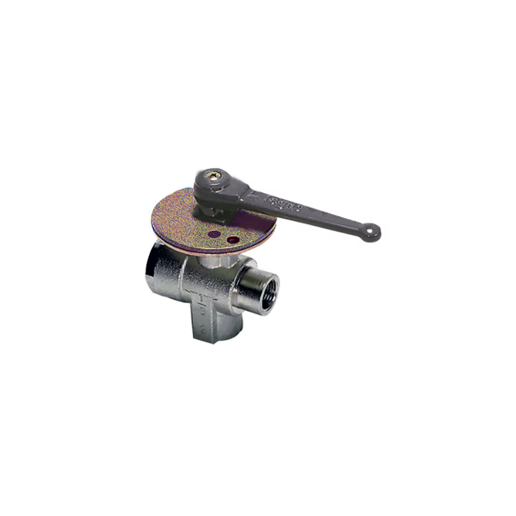 0438 09 17 Legris Drieweg kogelkraan met slotplaat DN9 x 3/8"bspp