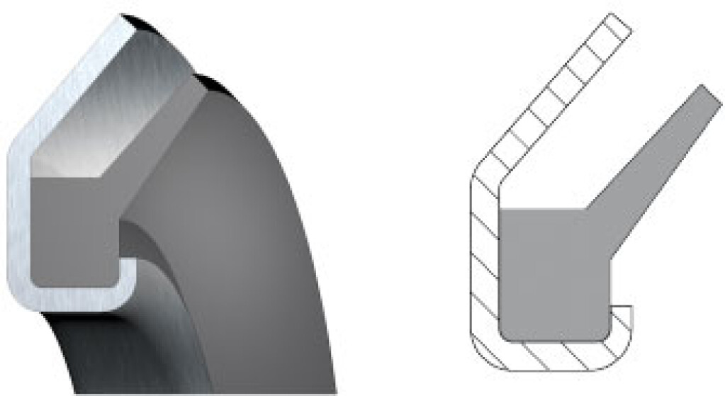 AS-10 100x120x5,5mm Axiaal dichting NBR/metaal zwart