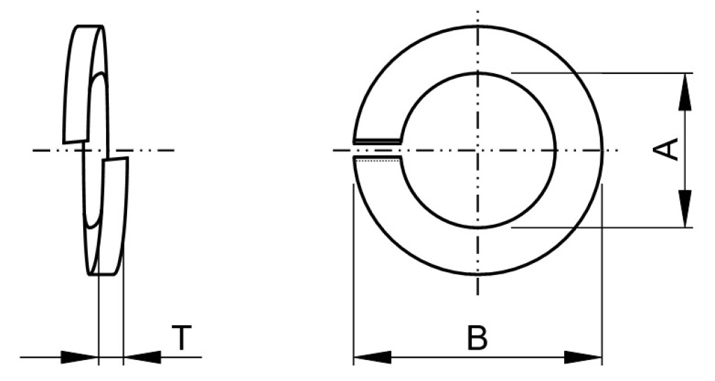 ASME B18.21.1 7/16" Staal ELVZ Veerring met vlakke einden