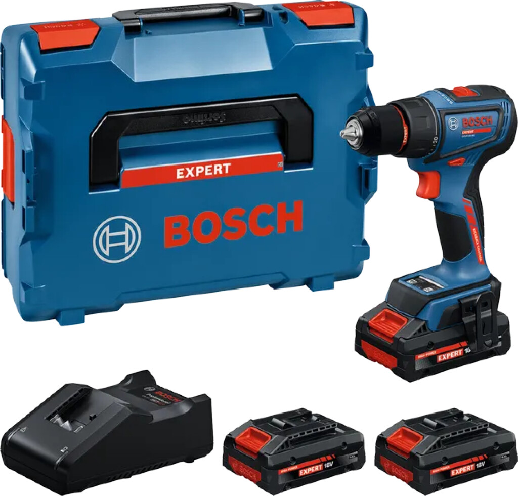 06019R2102 Bosch Expert EXSR18V-90 Accu schroefboormachine, 3x accu 18V-40, lader GAL 12V/18V-80, in L-Boxx 136