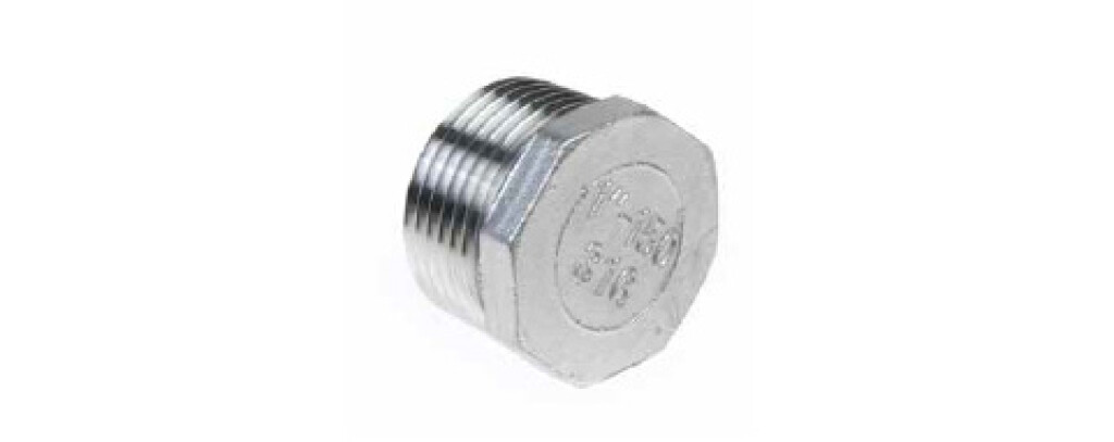 Fig. 290-1" RVS316 Plug met zeskant 1" (bu) RVS316