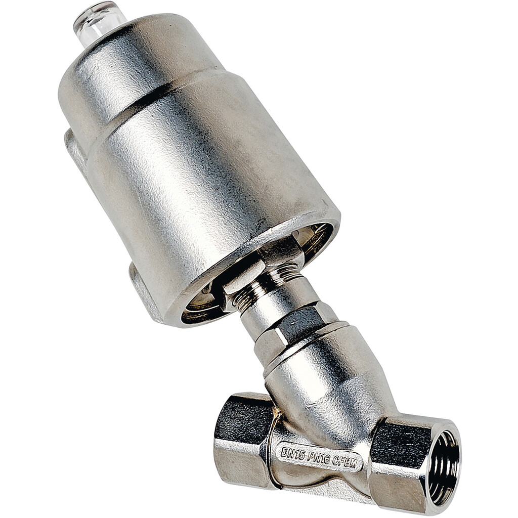 1434 1" T50 NC Sectoriel Basic RVS schuine zitting ventiel pneumatische actuator onder de zitting DP=10bar max.