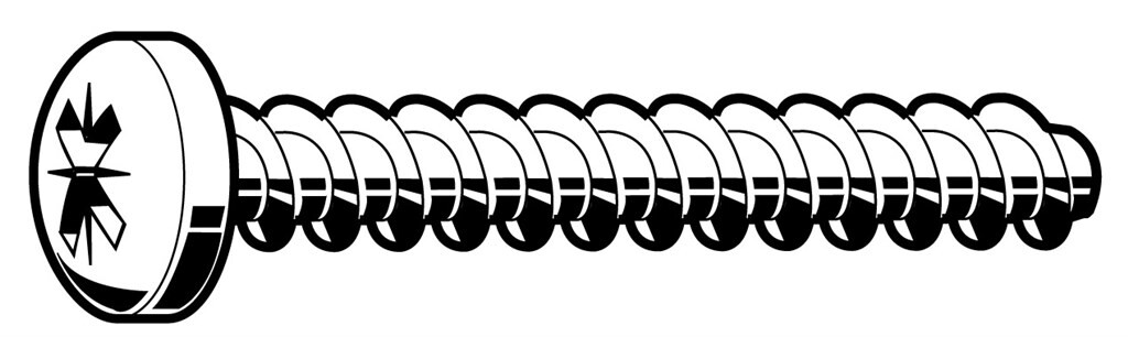 3,5x16mm Staal ELVZ Zelf draadvormende schroeven 30 graden pancilinderkop met Pozidrive kruisgleuf
