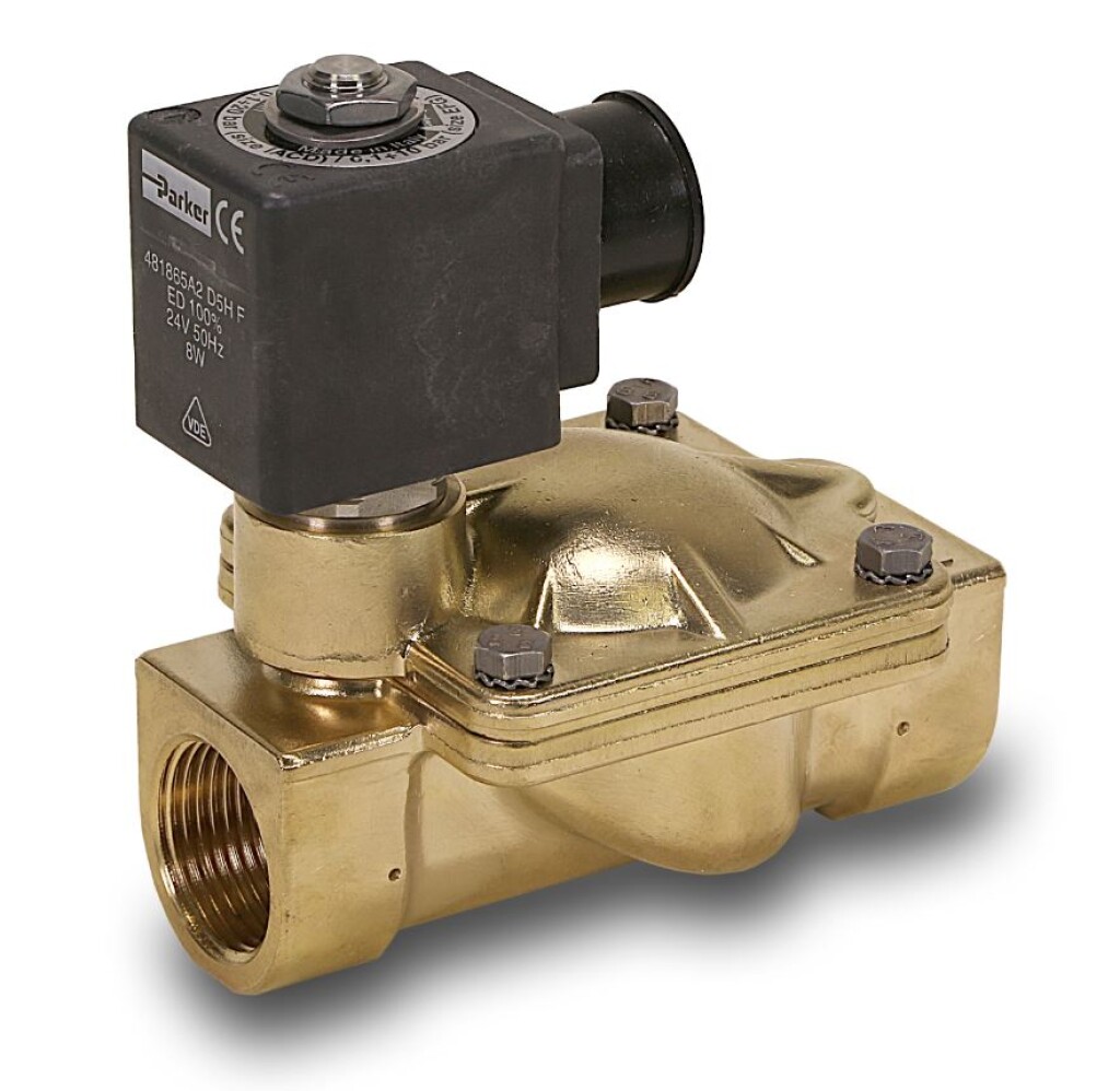 7321BDN00 Parker Water klep messing 2/2 1" bsp z.spoel