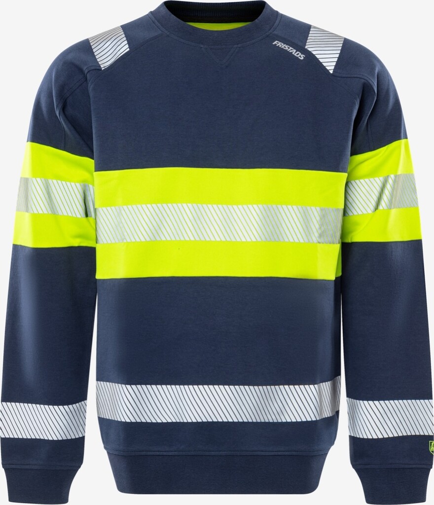 301030-171-2XL Fristads High vis sweater klasse 1, 7530 GKC mt.2XL Hi-Vis Geel/Marineblauw
