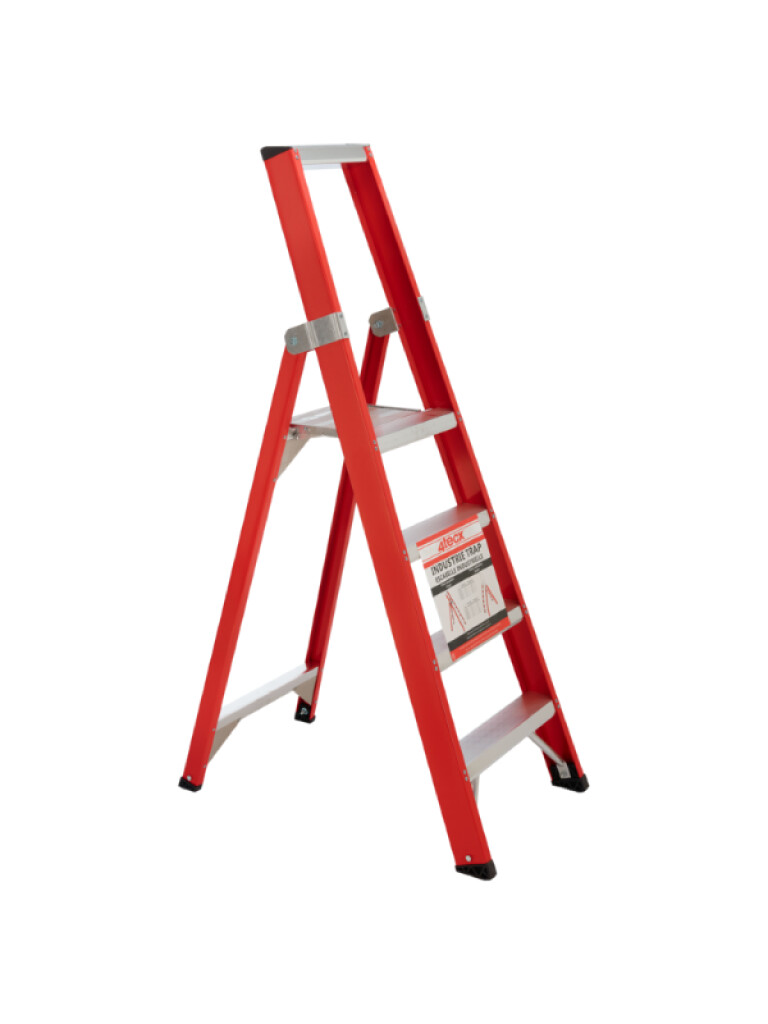 4tecx Trap enkel oploopbaar aluminium 1x4 treden