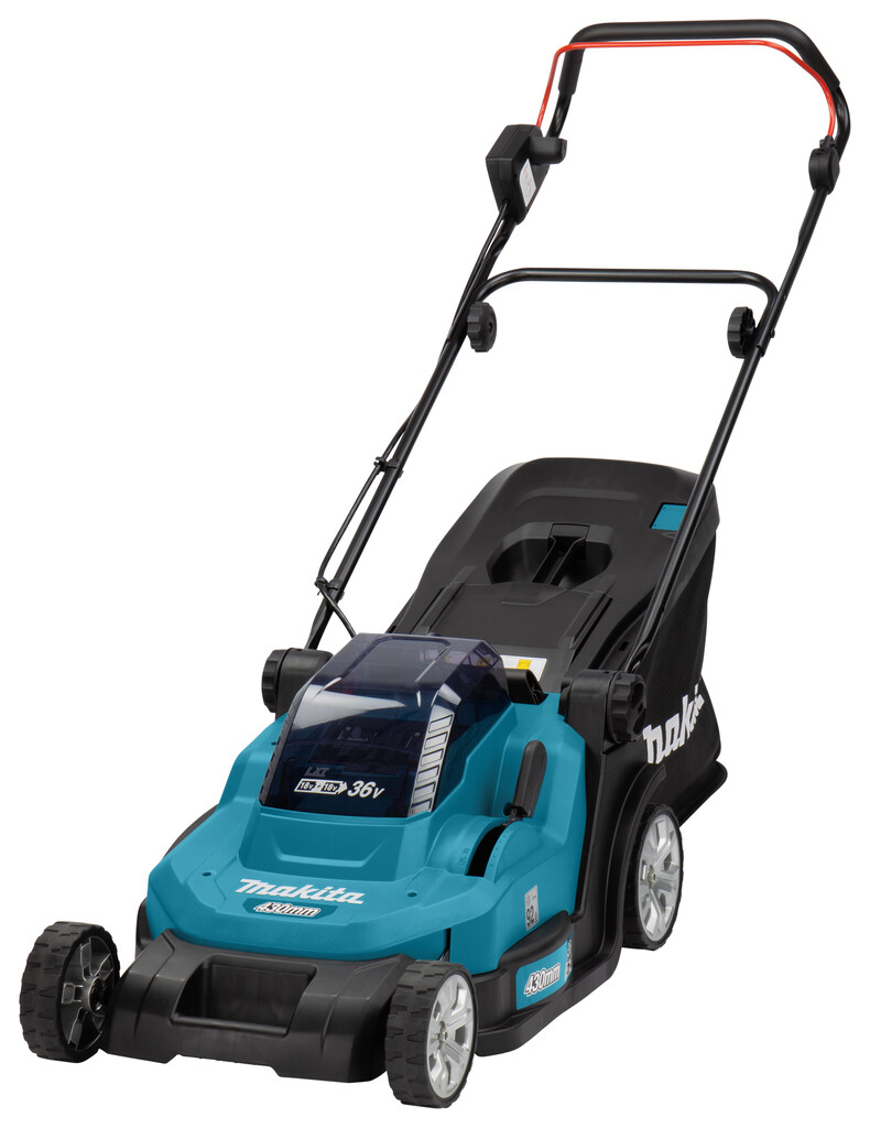 DLM432PT2 Makita LXT 2x18V accu Grasmaaier 43cm 5,0 Ah accu (2 st), duo snellader, in doos