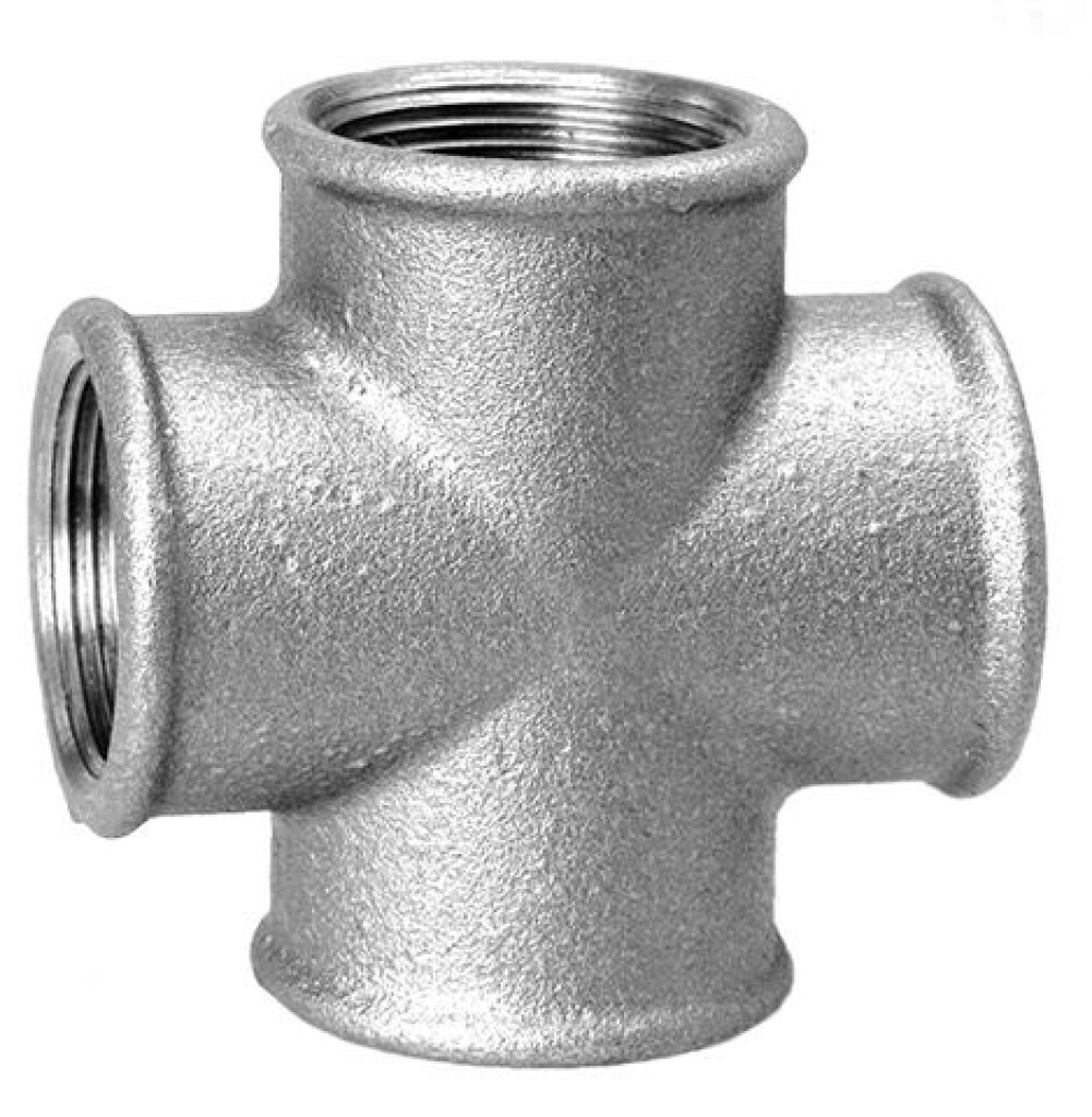 Fig. 180-1" Galv HS Fittings Kruisstuk gietijzer gegalvaniseerd 1" (bi) DN25