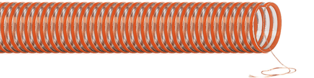 NORPLAST PUR 386 SCIROPPO/PU/FOOD/AS 38mm non-toxic zuig/persslang met spiraal en inwendige static wire