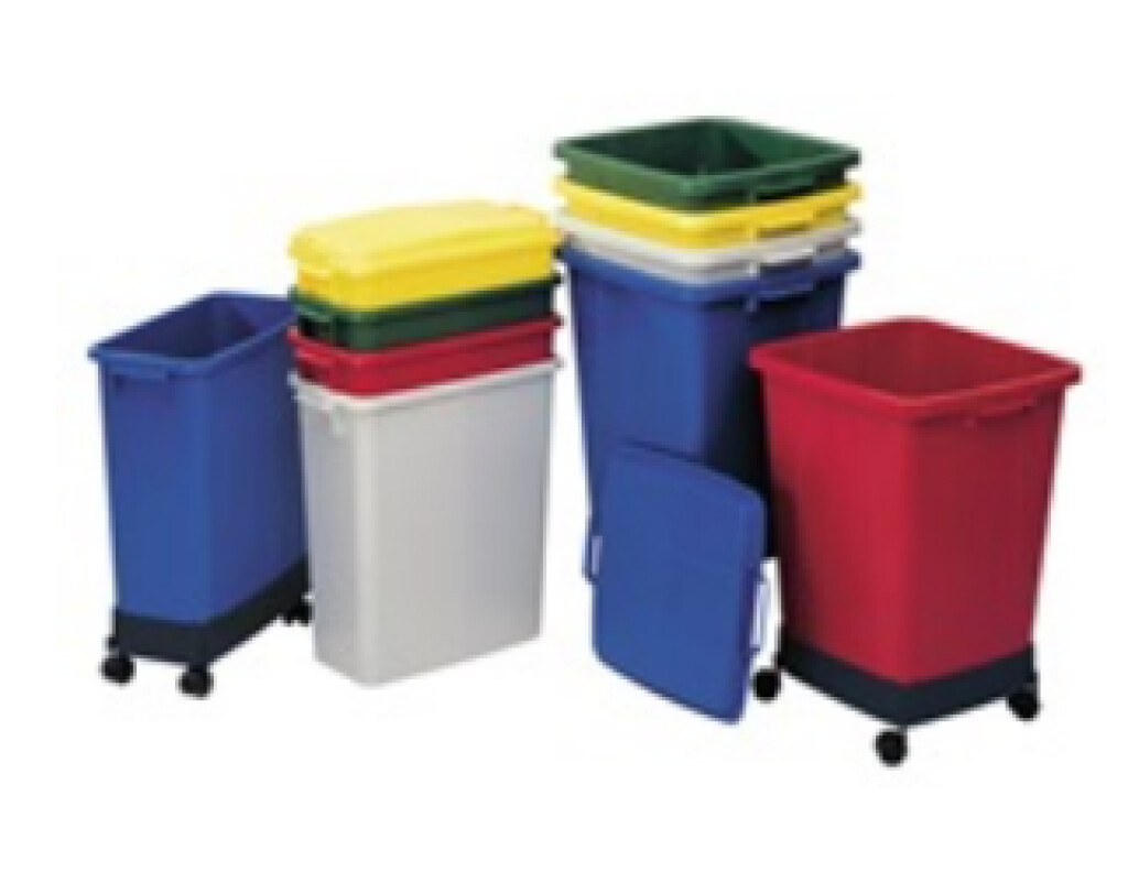 Afval-/recyclingcontainer 60L geel KU. L.555XB.285XD.590mm