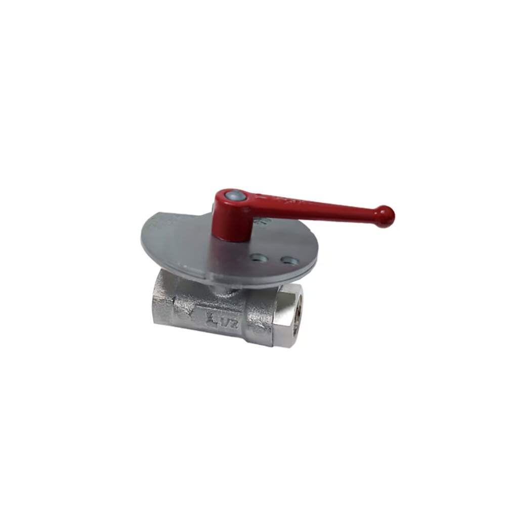 0437 10 17 Legris Kogelafsluiter met ontluchter en slotplaat DN10 x 3/8"bspp bi/bi