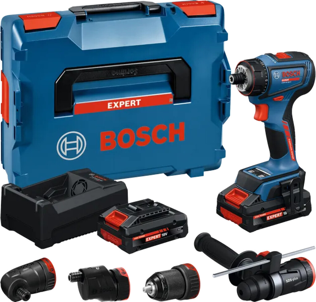 06019R2001 Bosch Expert EXSR18V-90FC Accu schroefboormachine, 2x accu 18V-40, lader GAL 12V/18V-80, Incl. GFA 18-M, GFA 18-W, GFA 18-E, GFA 18-H, in L-Boxx 136