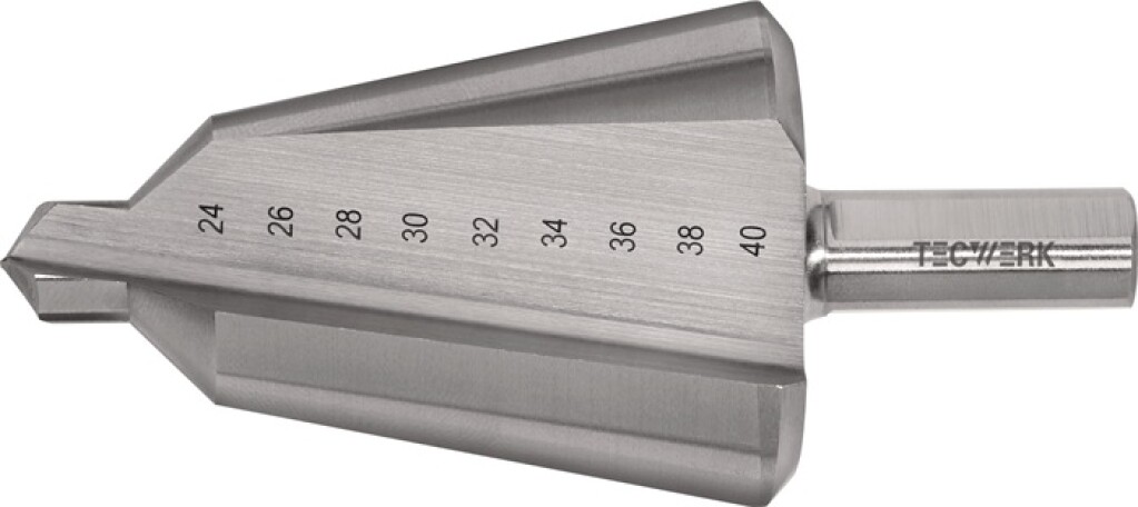 2000862034 Tecwerk Getrapte plaatboor 24-40mm HSS totale lengte 89mm snedeaantal 2