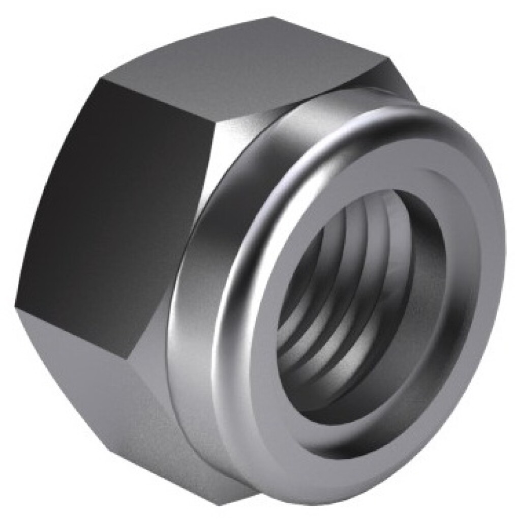 DIN6924 M12 Kl.8 ELVZ Zelfborgende zeskantmoer met kunststof ring